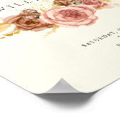 Champagner-Rosen-Wappen Hochzeit Poster (Ecke)