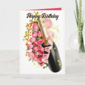 Champagner & Roses Geburtstagskarte Karte (Vorderseite)