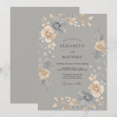 Champagner-Schiefer-Gemalte Hochzeit Einladung (Vorne/Hinten)