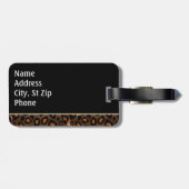 Champagner, Schwarz und Leopard Gepäckanhänger (Rückseite horizontal)