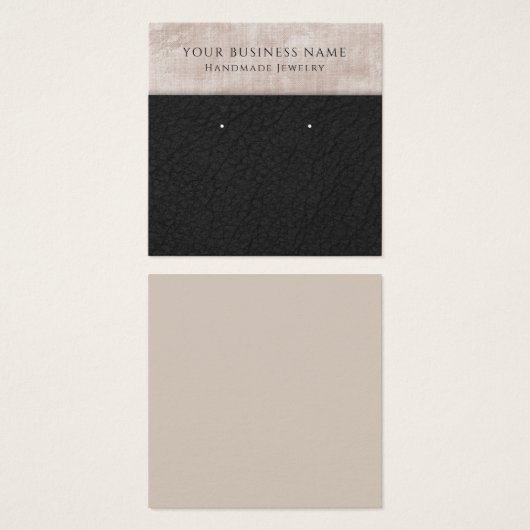 Champagner Schwarze Imitate Leder Ohrring-Display- (Vorne & Hinten)