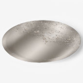 Champagner Shimmer Flutter Butterfly Sweet 16 Part Pappteller (Schrägansicht)