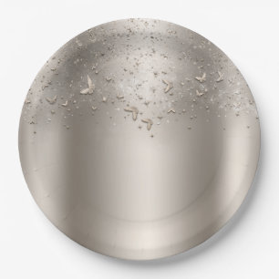 Champagner-Shimmer Flutter Schmetterling Sweet 16  Pappteller