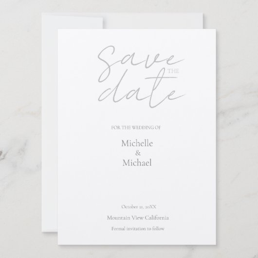 Champagner Shimmer Hochzeit Minimalistisch modern Save The Date (Vorderseite)