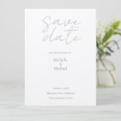 Champagner Shimmer Hochzeit Minimalistisch modern Save The Date (Stehend Vorderseite)