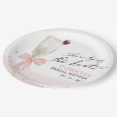 Champagner Sie bindet das Brautparty des Knotens Pappteller (Schrägansicht)