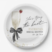 Champagner Sie bindet das Brautparty des Knotens Pappteller (Vorderseite)