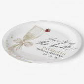 Champagner Sie bindet das Brautparty des Knotens Pappteller (Schrägansicht)