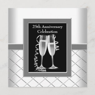 Champagner Silberne Hochzeit 25. Hochzeitstag Part Einladung