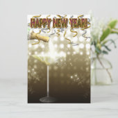 Champagner-Silvester-Party Einladungen (Stehend Vorderseite)