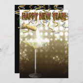 Champagner-Silvester-Party Einladungen (Vorne/Hinten)