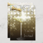 Champagner-Silvester-Party Einladungen (Vorne/Hinten)