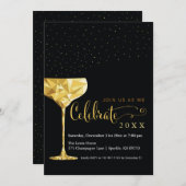 Champagner-Silvesternacht-Party Einladung (Vorne/Hinten)