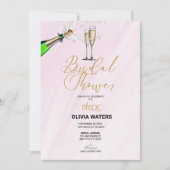 Champagner | Skript-Brautparty Einladung (Vorderseite)