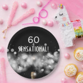 Champagner & Sparkler 60 & Sensational Paper Telle Pappteller (Party)