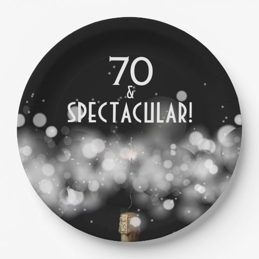 Champagner & Sparkler 70 & spektakuläre Teller (Vorderseite)