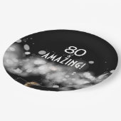 Champagner & Sparkler 80 & Phantastisch Paper Tell Pappteller (Schrägansicht)