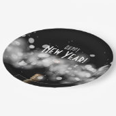 Champagner & Sparkler Silvester Paper Teller (Schrägansicht)