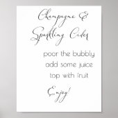 Champagner & Sparkling Cider - Minimale Hochzeit Poster (Vorne)