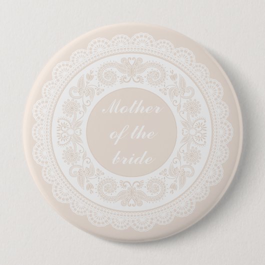 Champagner-Spitze-Mutter-der-Braut-Anstecknadel Button (Vorderseite)