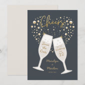 Champagner-Sprudel Hochzeit Prost Save The Date (Vorne/Hinten)