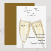 Champagner-Sprudelndes Prost Save The Date (Vorne/Hinten)
