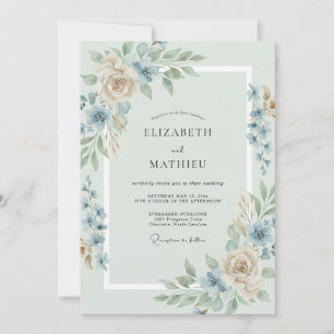 Champagner-Stahl-Blatt-Hochzeit Einladung