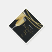 Champagner & Streichungen aus Gold | Silvester-Par Serviette (Ecke)