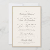 Champagner-Taupe-Hochzeitsprobe Einladung (Vorderseite)
