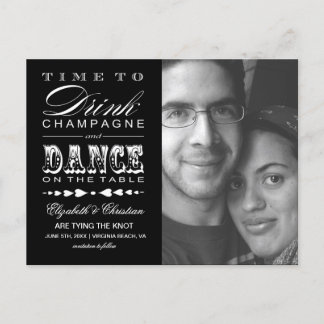 Champagner Theaterplakat SAVE THE DATE Postkarte