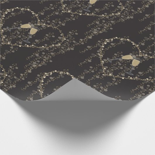 Champagner-Thema im neuen Jahr Geschenkpapier (Ecke)