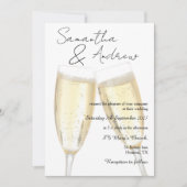 Champagner-Tischrede-Hochzeit Einladung (Vorderseite)