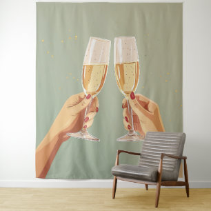 Champagner Toast Celebration Wandteppich
