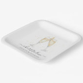 Champagner Toast "Cheers to Liebe" Personalisiert Pappteller (Gewinkelt)