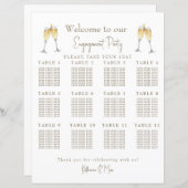 Champagner Toast Engagement Party Seekarte (Vorne/Hinten)