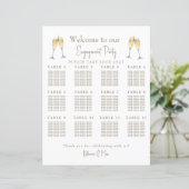 Champagner Toast Engagement Party Seekarte (Stehend Vorderseite)