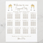 Champagner Toast Engagement Party Seekarte (Vorderseite)