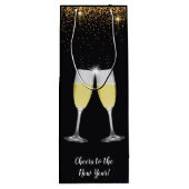 Champagner Toast Glitzer Silvester Party Geschenktüte Für Weinflaschen (Rückseite)