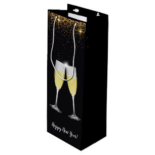 Champagner Toast Glitzer Silvester Party Geschenktüte Für Weinflaschen