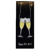 Champagner Toast Glitzer Silvester Party Geschenktüte Für Weinflaschen (Vorderseite)