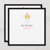Champagner Toast Hochzeit retten Datum Save The Date (Vorne/Hinten)
