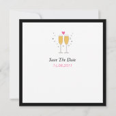 Champagner Toast Hochzeit retten Datum Save The Date (Vorderseite)