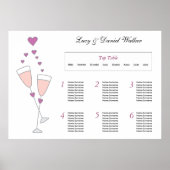 Champagner Toast Hochzeitstisch Plan Poster (Vorne)