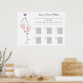 Champagner Toast Hochzeitstisch Plan Poster (Küche)