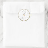 Champagner Toast mit Herz Aufkleber (Tasche)
