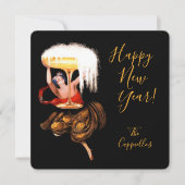 Champagner Toast Neujahr Feiertagskarte (Vorderseite)