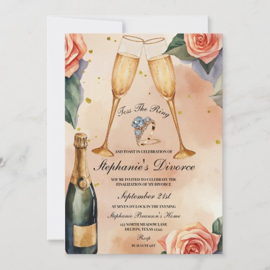 Champagner Toast to New Beginns: Ein Party der Sch Einladung (Vorderseite)