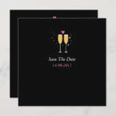 Champagner Toast Wedding Save the Date - schwarz (Vorne/Hinten)