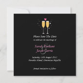Champagner Toast Wedding Save the Date - schwarz (Rückseite)