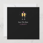 Champagner Toast Wedding Save the Date - schwarz (Vorderseite)